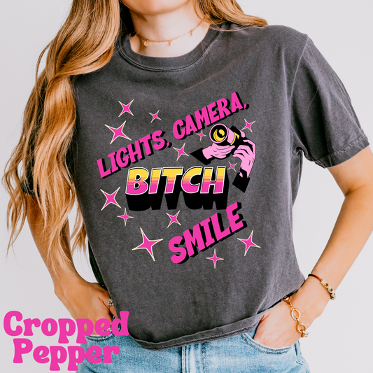 Lights Camera Bitch Smile T-Shirt