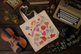 Load image into Gallery viewer, Amore Vintage-Inspired Graphic Coquette Collage Tote
